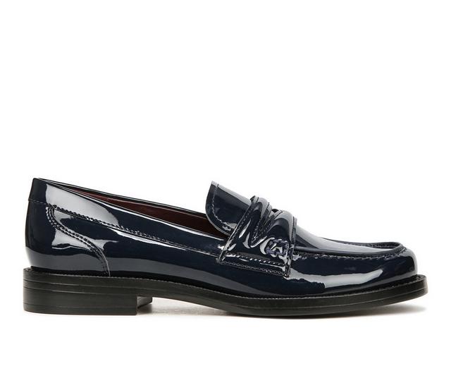 Women's Franco Sarto Lillian Loafers in Navy Patent color