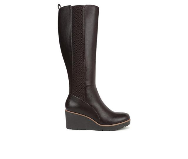 Women's Soul Naturalizer Adrian Knee High Wedge Boots in Brown Wide Calf color
