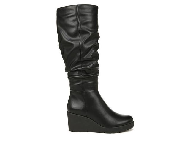 Women's Soul Naturalizer Aura Knee High Wedge Boots in Black Tumbled color