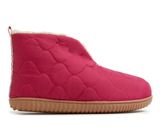 Dearfoams Warm Up Bootie Slippers in Sangria color