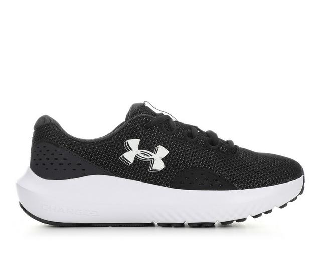 Women's Under Armour Surge 4 Running Shoes in Black/White color