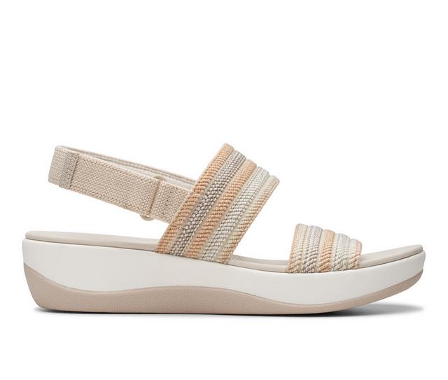 Women's Clarks Arla Stroll Wedge Sandals in Beige Combo color