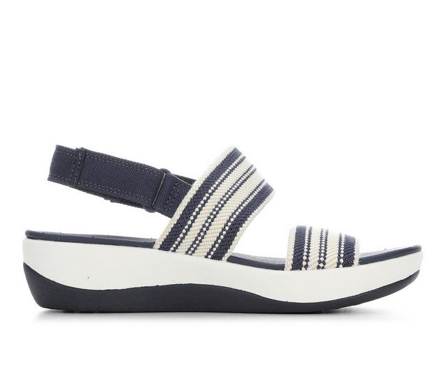 Women's Clarks Arla Stroll Wedge Sandals in Navy Multi color