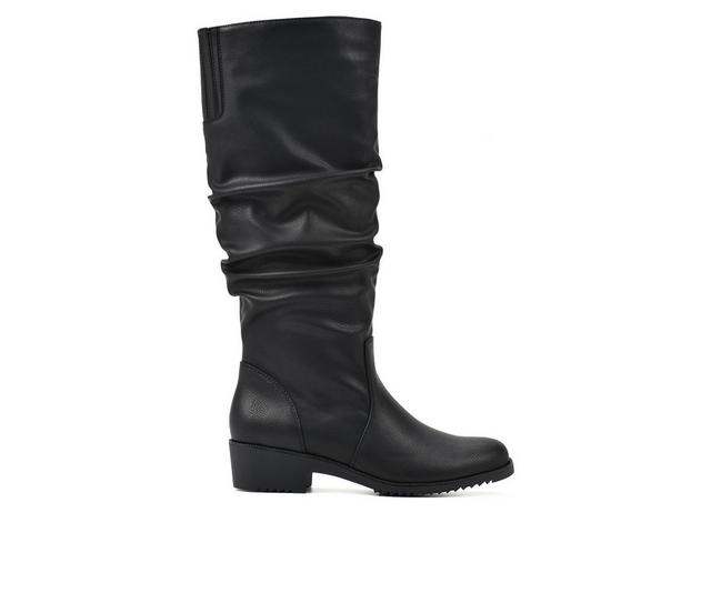 Women's Cliffs by White Mountain Duration Knee High Boots in Black Smooth color