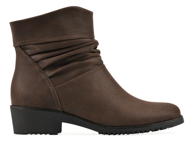 Women's Cliffs by White Mountain Durbon Booties in Brown Fabric color