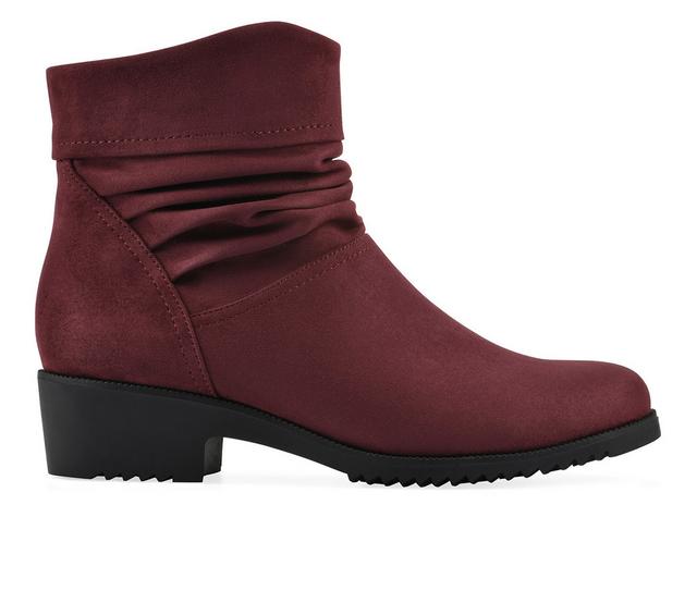 Women's Cliffs by White Mountain Durbon Booties in Burgundy Fabric color