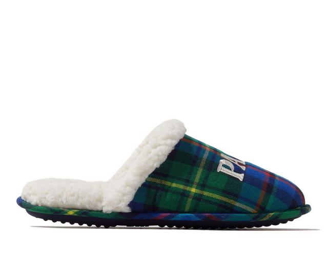 Dearfoams Papa Bear Plaid Scuff Slippers in Navy Plaid color