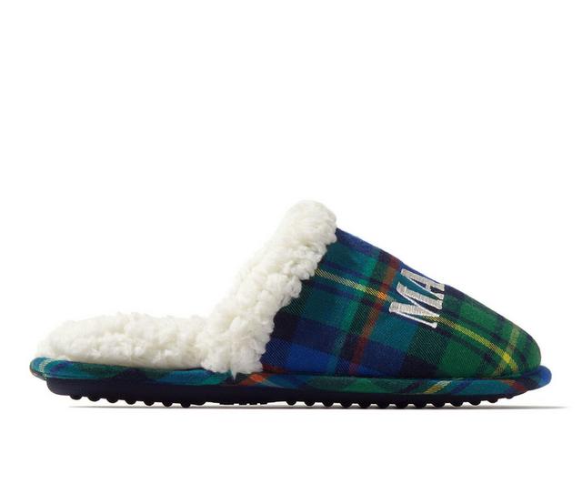 Dearfoams Mama Bear Plaid Scuff Slippers in Navy Plaid color