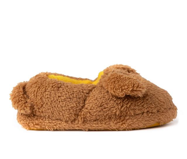 Dearfoams Toddler & Little Kid Emery Kids Critter Closed Back Slippers in Tan color