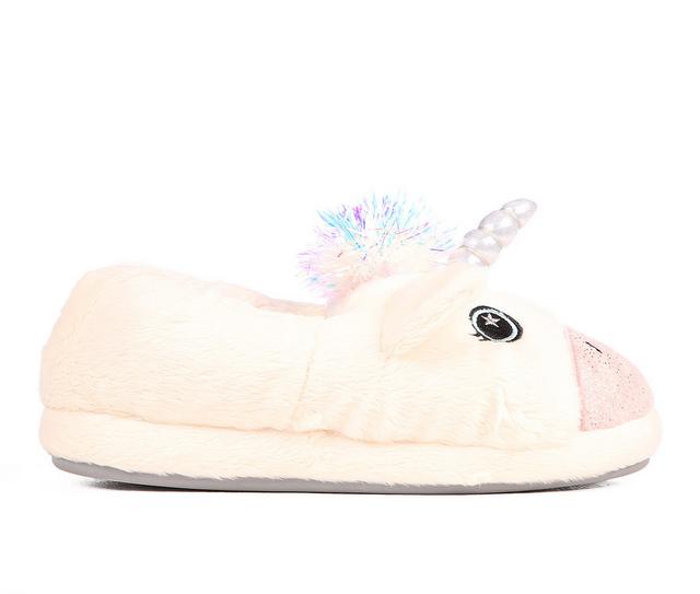 Dearfoams Toddler & Little Kid Emery Kids Critter Closed Back Slippers in UNICORN color