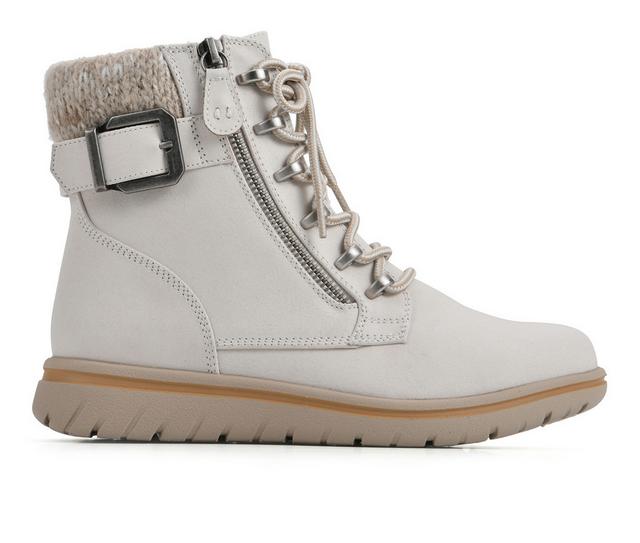 Women's Cliffs by White Mountain Hearten Lace Up Booties in Winter White color