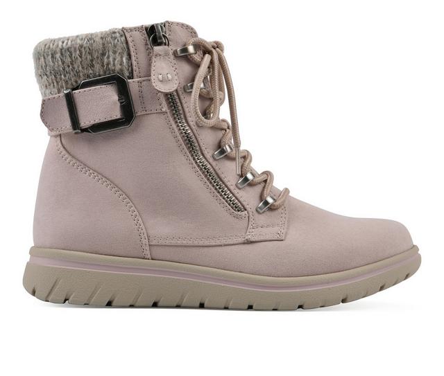 Women's Cliffs by White Mountain Hearten Lace Up Booties in Pale Pink color