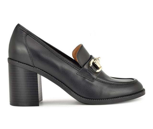Women's Nine West Koolo Block Heel Loafers in Black color