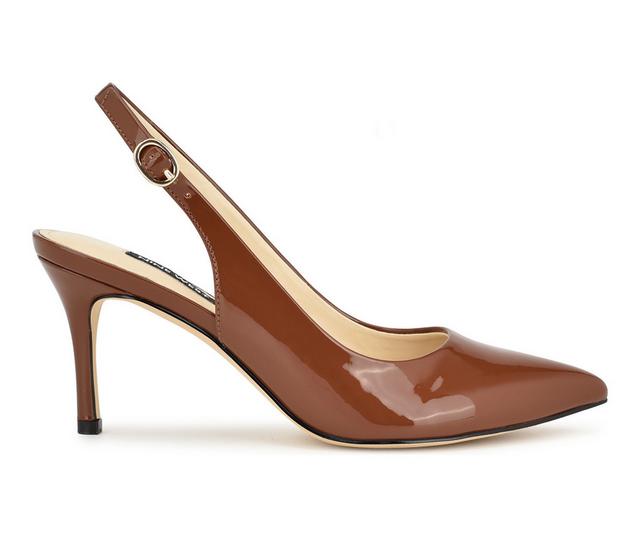 Women's Nine West Menora Pumps in Brown Patent color