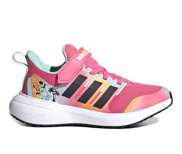 Girls' Adidas Little Kid & Big Kid Fortarun 2.0 Disney Running Shoes in Pink/Black color