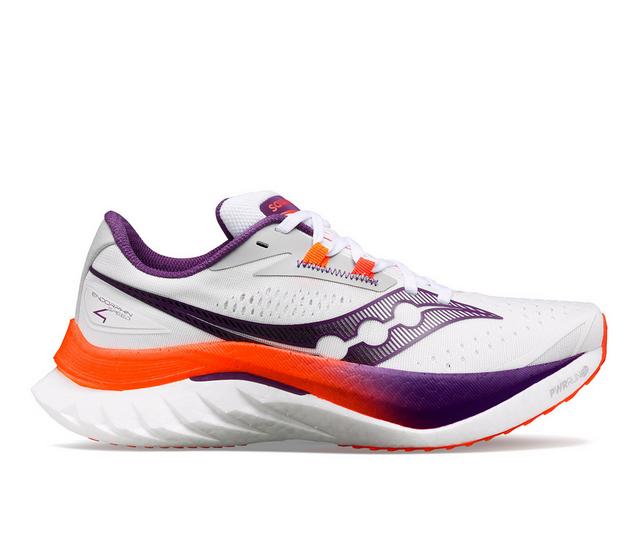 Women's Saucony Endorphin Speed 4 Running Shoes in White/Violet color