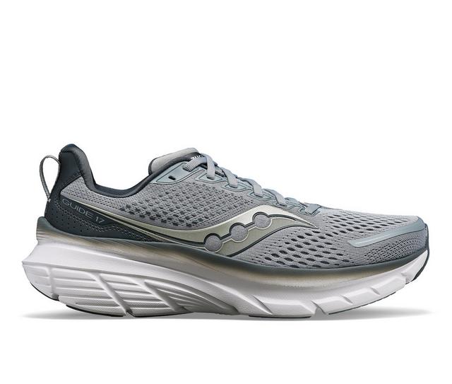Men's Saucony Guide 17 Running Shoes in Flint/Shadow color