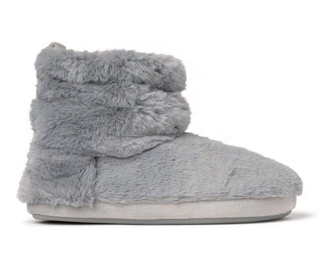 Dearfoams Kimber Furry Bootie Slippers in Sleet color