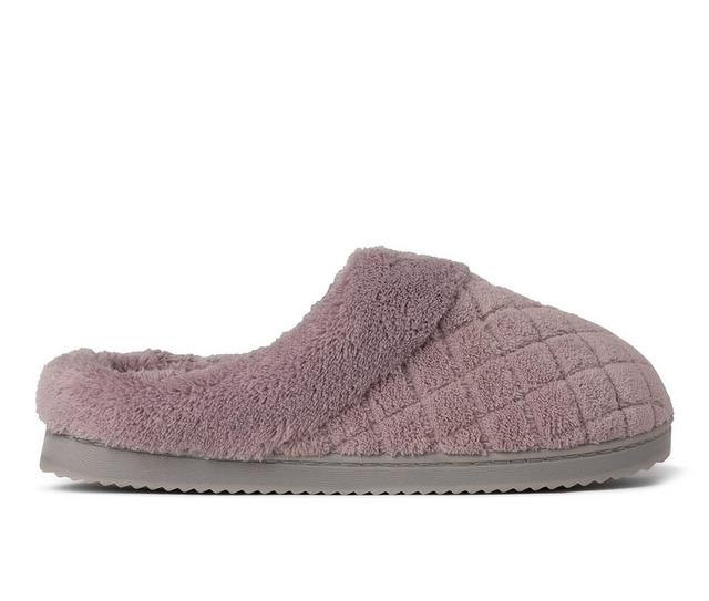 Dearfoams Libby Quilted Terry Clog Slippers in Frosted Plum color