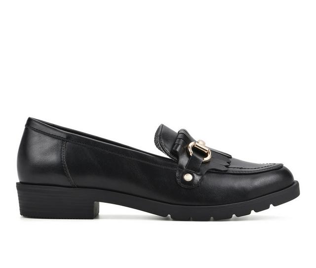 Women's Cliffs by White Mountain Galeena Loafers in Black color