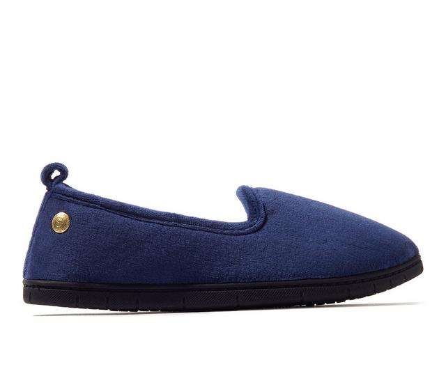 Dearfoams Rachel Velour Closed Back Slippers in Peacoat color