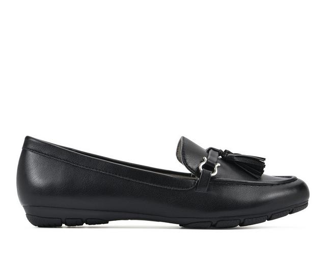 Women's Cliffs by White Mountain Gush Loafers in Black Smooth color