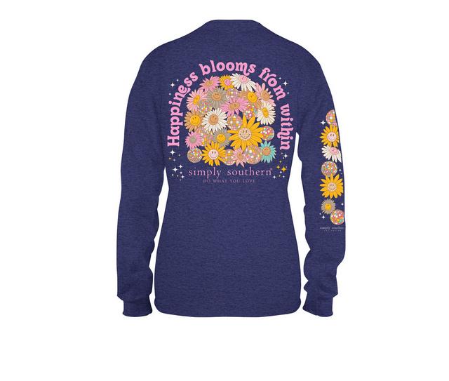 Simply Southern Happiness Long Sleeve in Denim Heather color