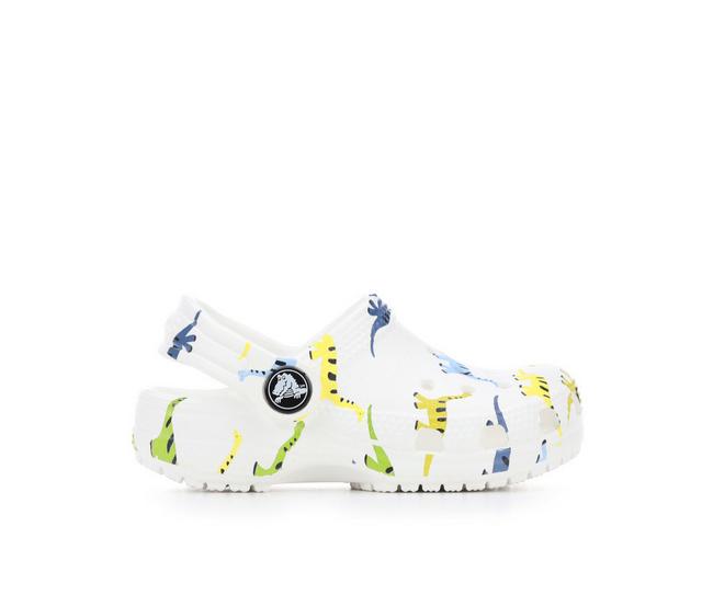 Kids' Crocs Infant & Toddler & Little Kid Classic Dino Print Clog in White Multi color