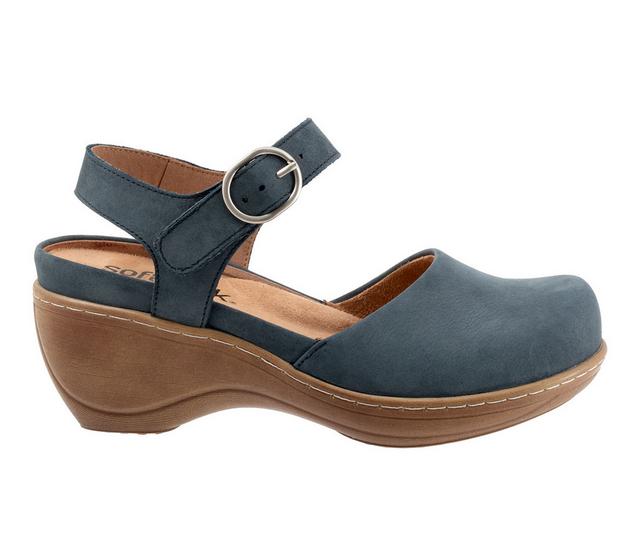 Women's Softwalk Mabelle Wedge Sandals in Smoke Nubuck color