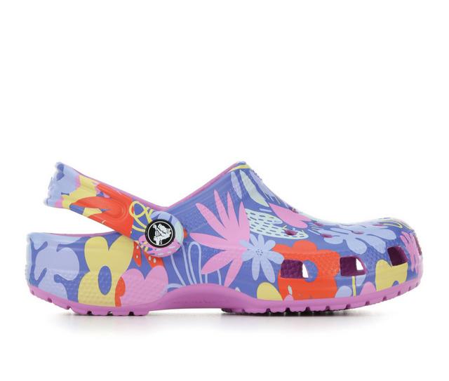 Girls' Crocs Little Kid & Big Kid Classic Print Floral Clogs in Bubble color