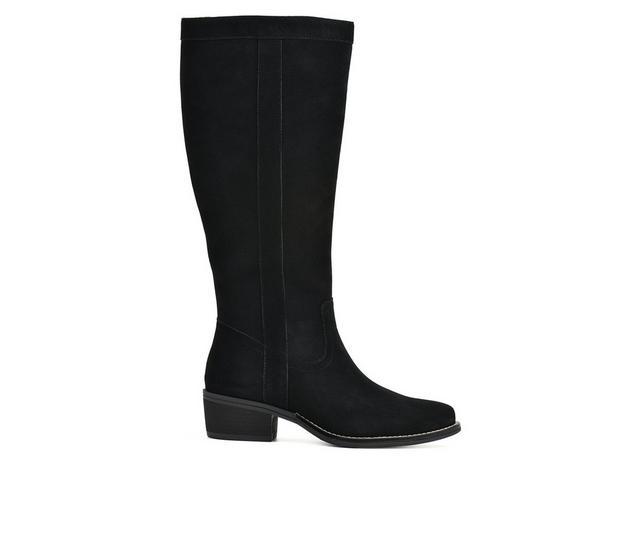 Women's White Mountain Altitude Wide Calf Knee High Boots in Black Suede color