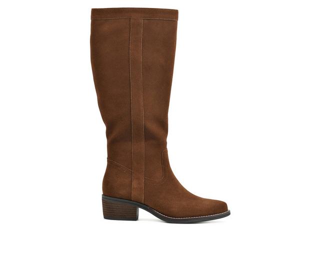 Women's White Mountain Altitude Wide Calf Knee High Boots in Hazel Suede color
