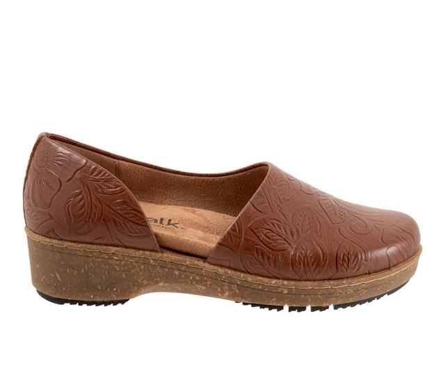 Women's Softwalk Addie Low Wedge Casual Shoes in Luggage Floral color
