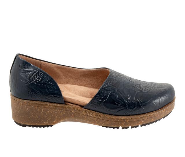 Women's Softwalk Addie Low Wedge Casual Shoes in Navy color
