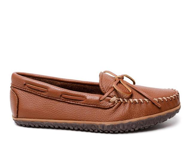 Men's Minnetonka Moosehide Tread Loafers in Camel color
