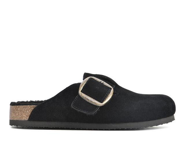 Women's White Mountain Big Sur Clogs in Black w/Fur color