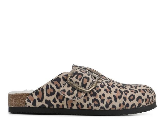 Women's White Mountain Big Sur Clogs in Leopard Leathe color