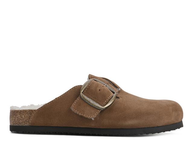 Women's White Mountain Big Sur Clogs in Chestnut w/Fur color