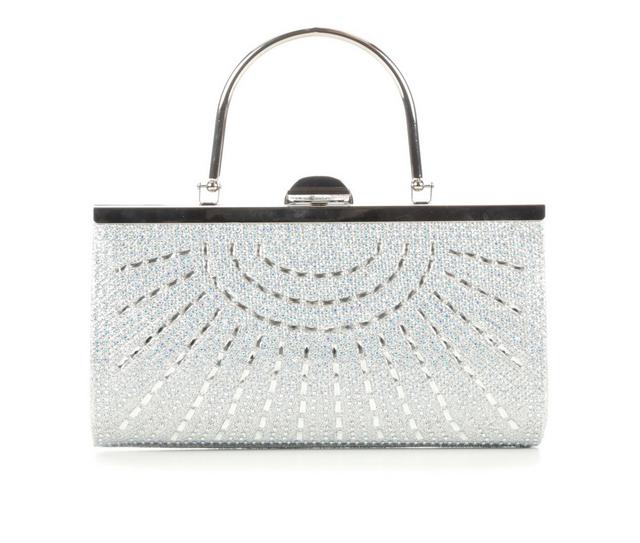 Vanessa Metal Frame Burst Bag in Silver color