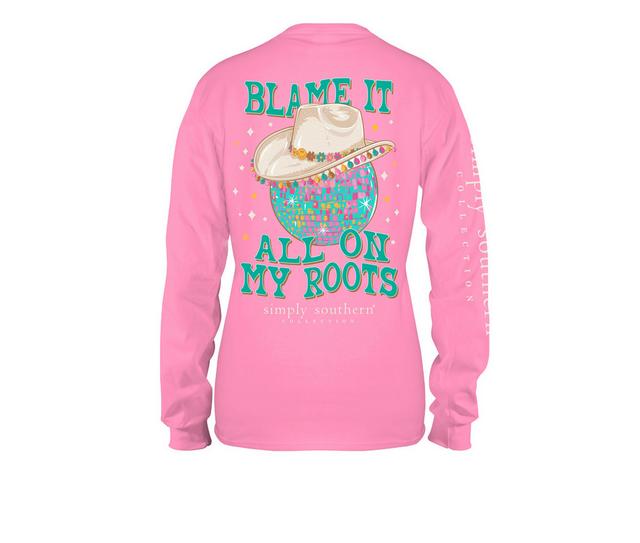 Simply Southern Roots Long Sleeve in Flamingo color