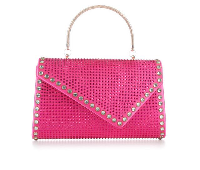 Vanessa Rhinestone Asymmetrical Envelope in Fuchsia color