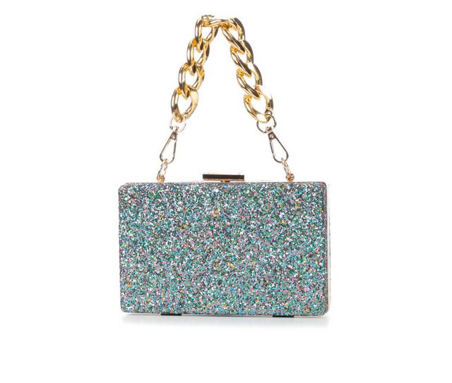 Vanessa Glitter Clutch in Blue Multi color