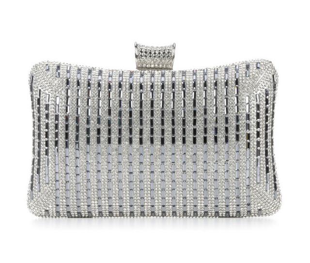 Vanessa Sequin Clutch in Silver color