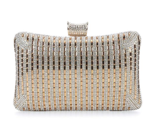 Vanessa Sequin Clutch in Gold color