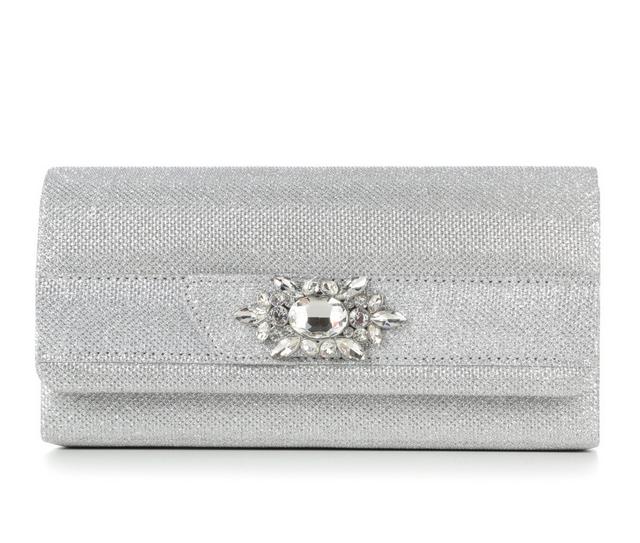 Four Seasons Handbags Brooch Clutch in Silver color