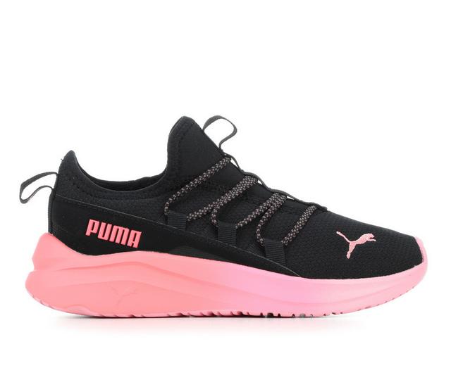 Girls' Puma Little Kid SoftRide One4All Sorbet Running Shoes in Blk/Pink/Fade color