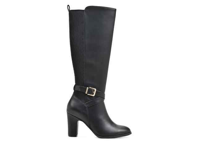 Women's White Mountain Teals Heeled Knee High Boots in Black color