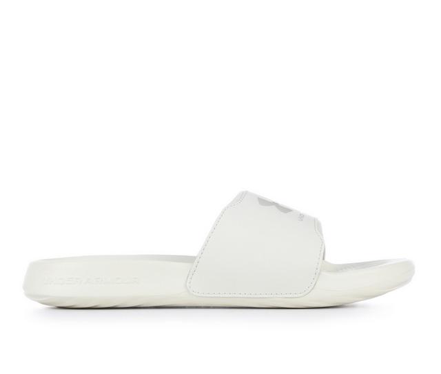 Women's Under Armour W Ignite Select Sport Slides in Silt/Khaki color