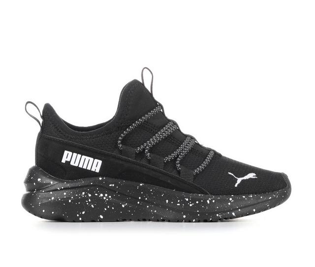 Boys' Puma Little Kid & Big Kid SoftRide One4All Galazy Running Shoes in Black/White color