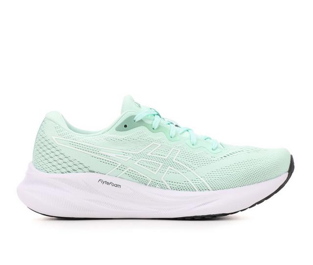 Women's ASICS Gel Pulse 15 Running Shoes in Mint/White color
